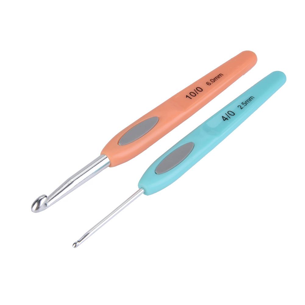 Crochet Hooks,Good Coloured Aluminum Ergonomic Handle Crochet 8PCS