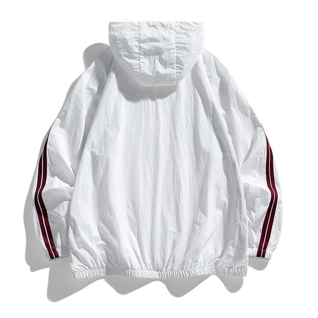 Men's Casual Lightweight Hooded Jacket Quick Dry Long Sleeve Zip Up Windbreaker for Outdoor Sports and Travel
