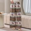 Cotton Silk Family Spring and Autumn Women's Cotton Silk Pajama Pants Wide-leg Pants Thin Artificial Cotton Can Be Worn Outside Casual Home Pants