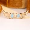 Cute Angel Wings White Opal Oval Stone Stud Earrings For Women Vintage Fashion Gold Color Wedding Jewelry Valentine's Day Gifts