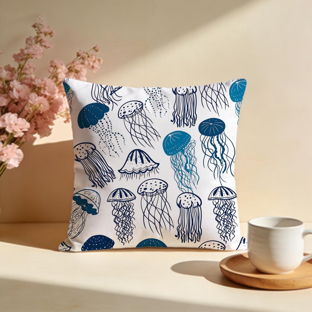 Glowing Jellyfish Cushion Cover Soft Pillow Cases for Home Bedroom Living Room Sofa