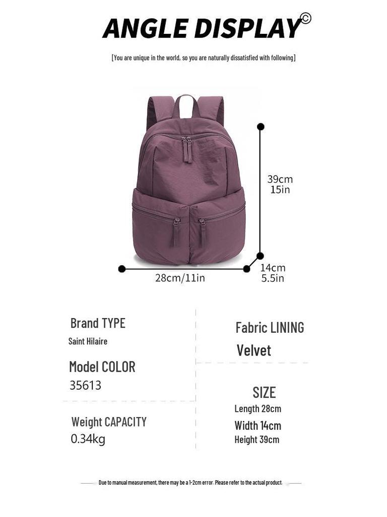 2025 Women's Lightweight Nylon College Backpack - Large Capacity, Casual Double Shoulder Bookbag