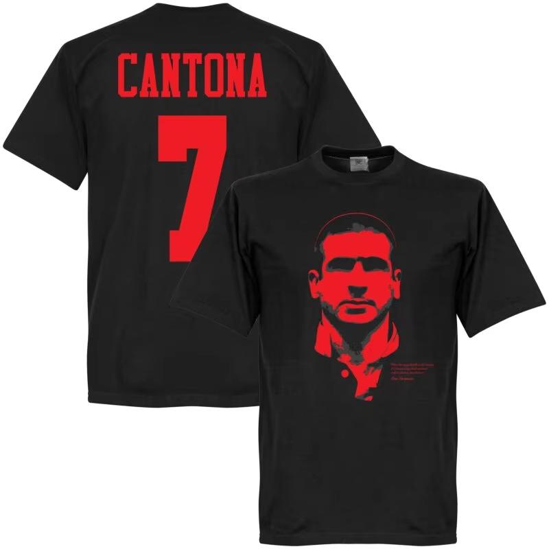 Summer Men's Manchester United Cantona 7 Commemorative Edition Printed Cotton Sports Football T-shirt FanRound Neck Short Sleeve