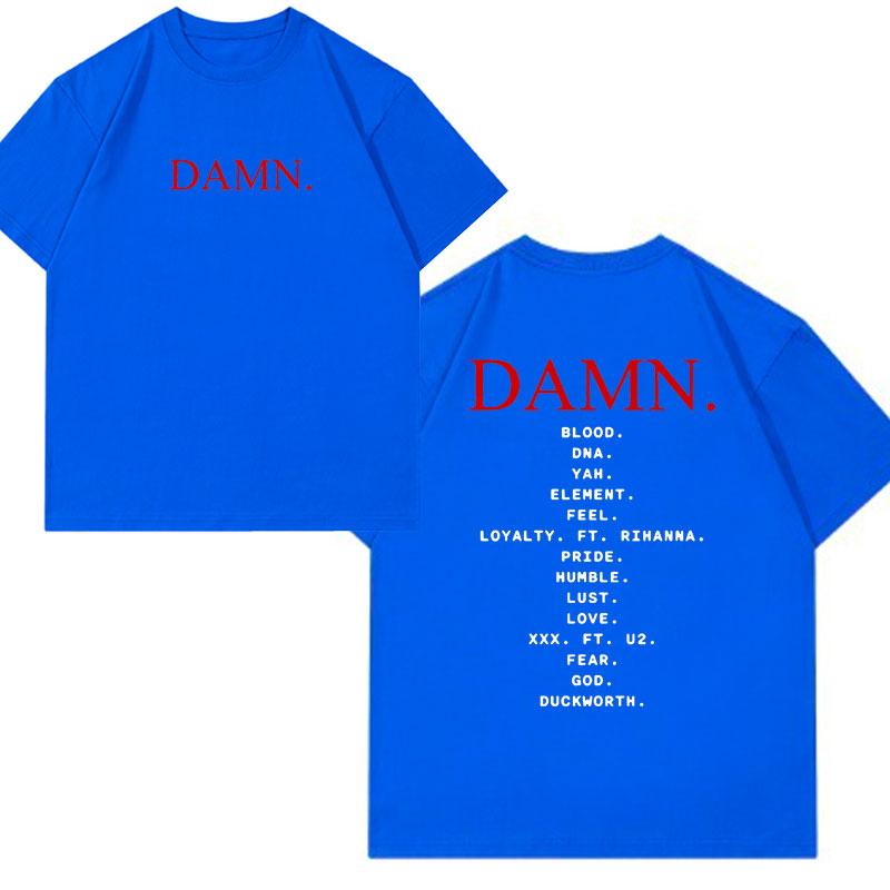 T-shirt Damn Kendrick Lamar pour homme, avec la liste des titres de l'album Mr Morale & The Big Steppers, style hip-hop gothique surdimensionné.