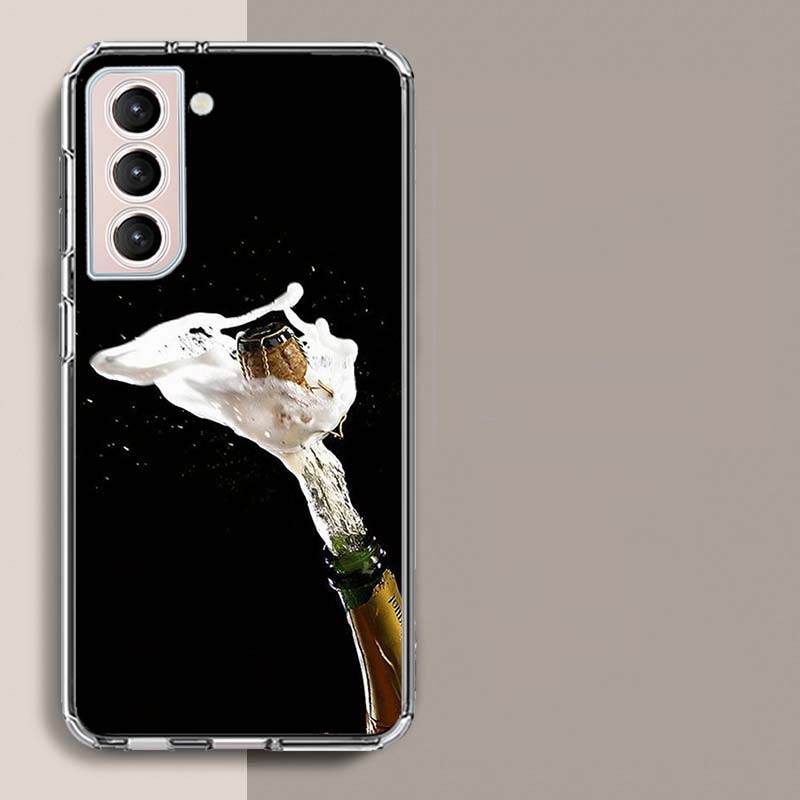 Open Champagne to Celebrate Phone Case For Samsung Galaxy S25 Edge S24 S23 FE S21 S20 S10 Plus S22 S26 Ultra Cover Clear Cases T