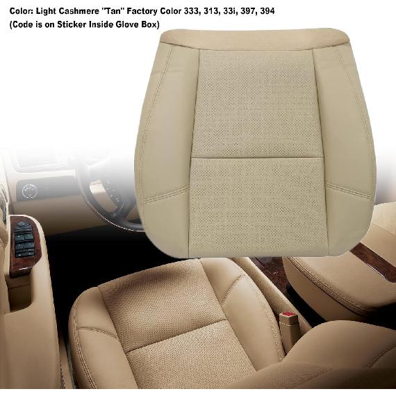 GXARTS Light Tan #333 313 Driver or Passenger Side Bottom Perforated Leather Seat Cover Fit for Chevy Tahoe Suburban GMC Sierra Yukon 2007-2014 Fit