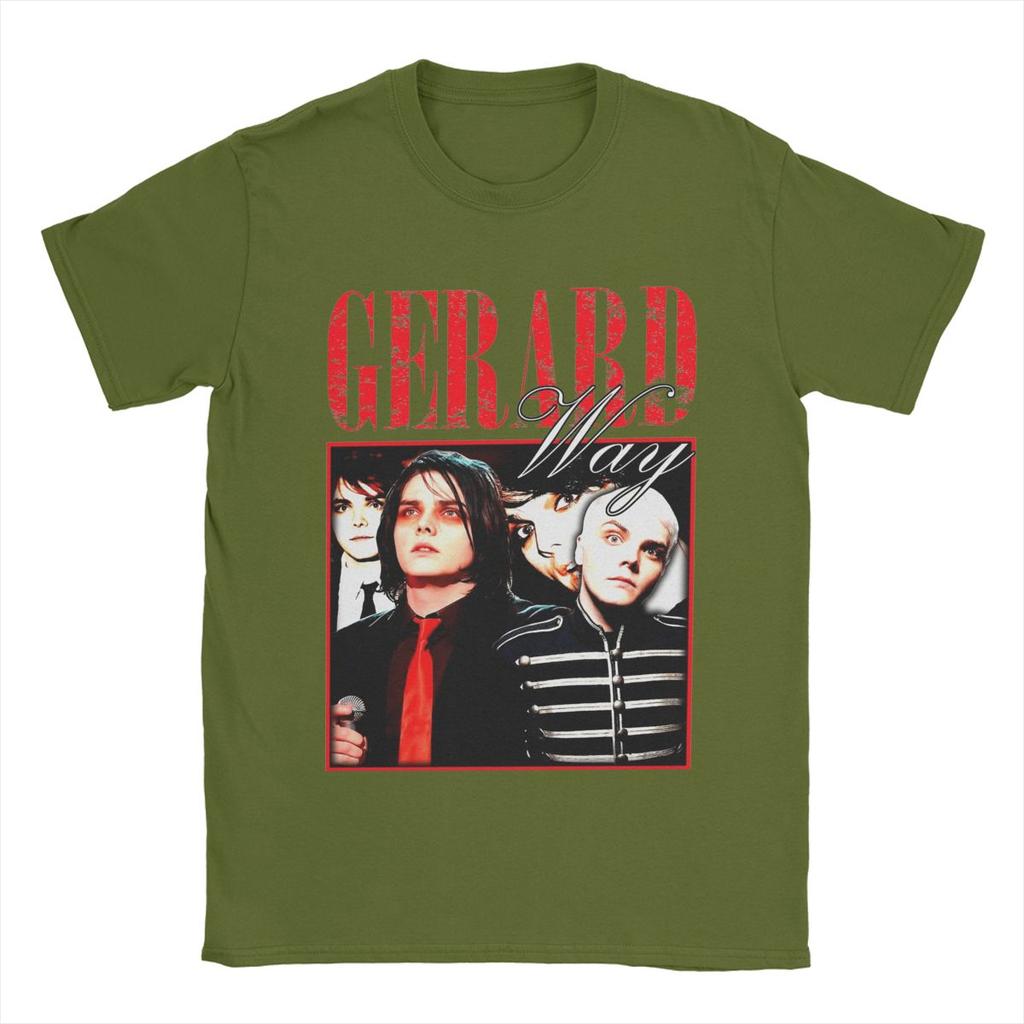 Gerard Way MCR T-shirt dla mężczyzn Casualowe 100% bawełniane koszulki Okrągły dekolt Krótki rękaw T-shirt Unikalna odzież