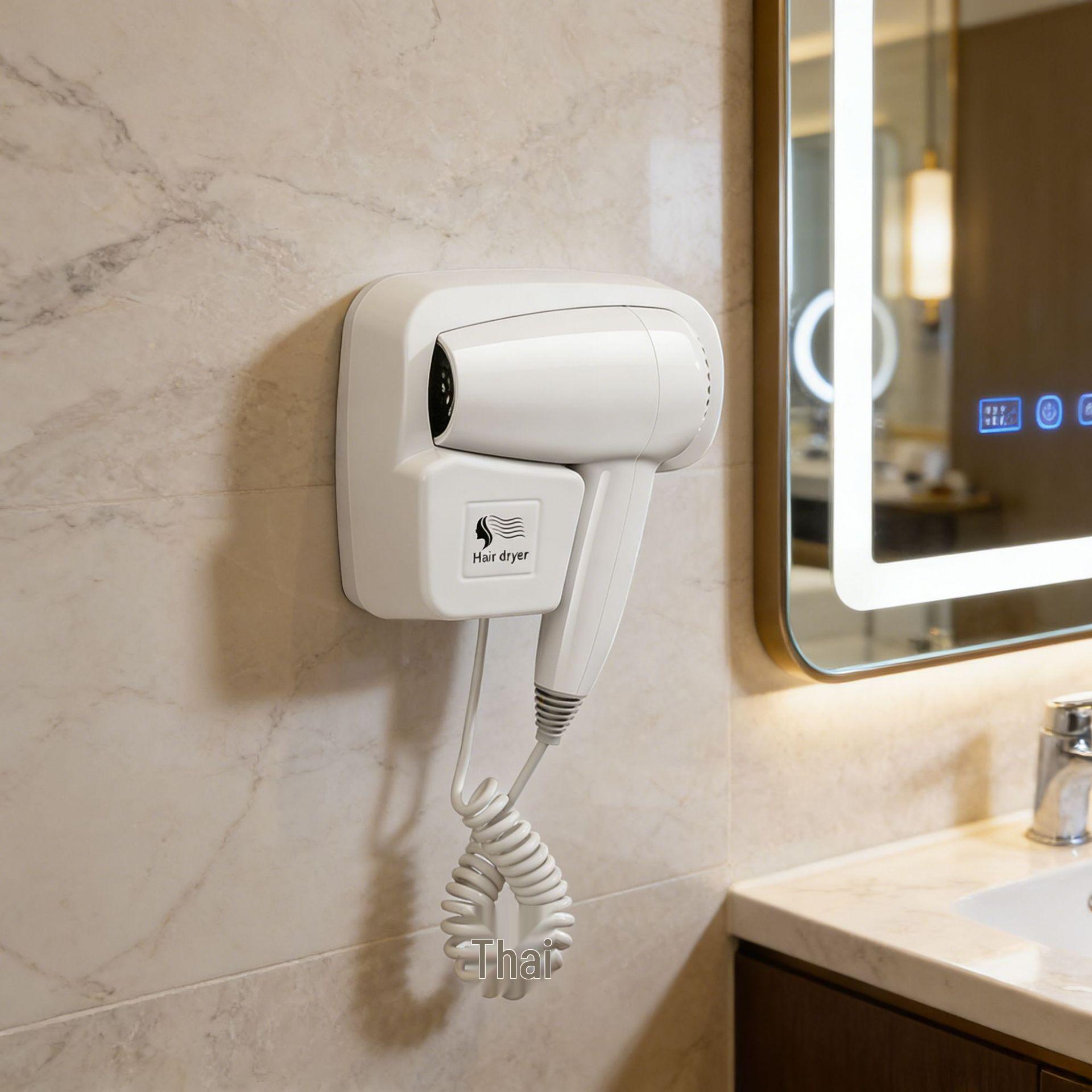 Wall-Mounted High-Power Negative Ion Hair Dryer - No Drilling Needed No Drilling, Easy Installation