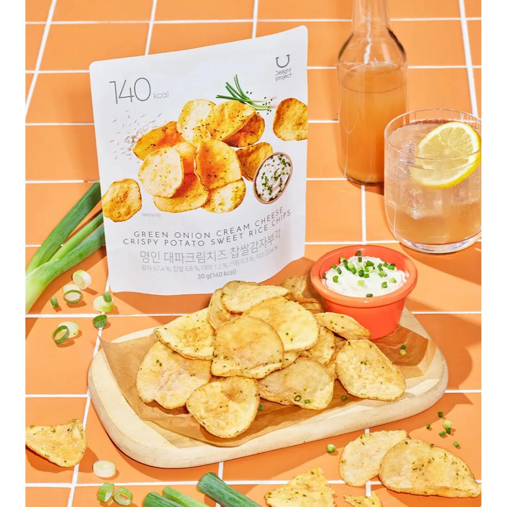 Delight project Crispy Potato Sweet Rice Chips 30g(Tomato Basil & Green Onion Cream Cheese)