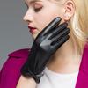 Women"s Leather Gloves Winter Full Touch Screen Driving Electric Car Fashionable Windproof Plus