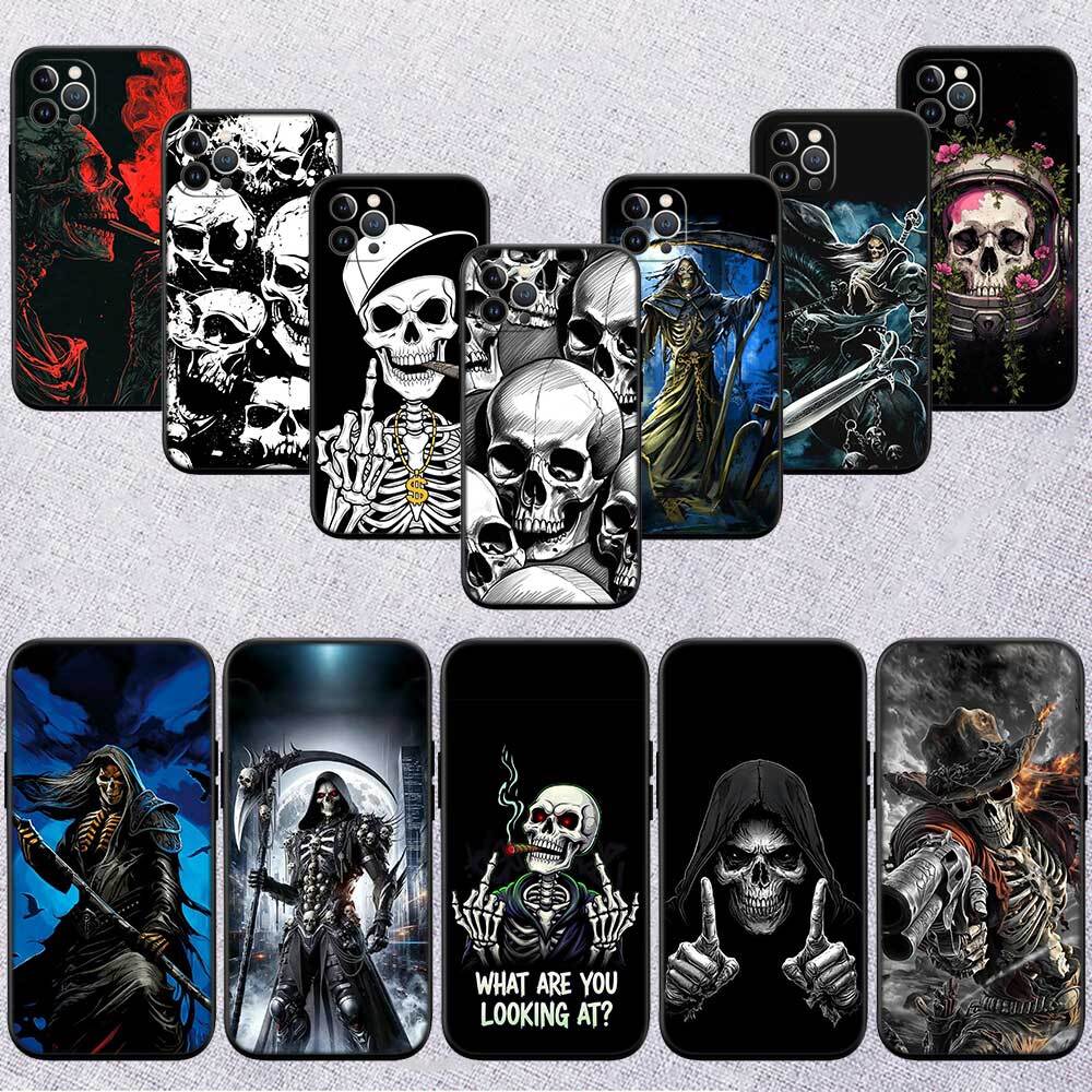 Skeleton Skull Shockproof Phone Case for iPhone 6 6s 7 8 11 12 13 14 15 16 17 16E XS Pro Max XR X SE Air