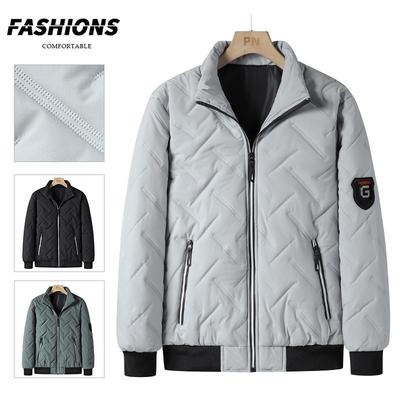 Men's Jacket Autumn and Winter New Men's Cotton-padded Clothes Trendy Short Stand-up Collar Light Cotton Clothes Men's Top