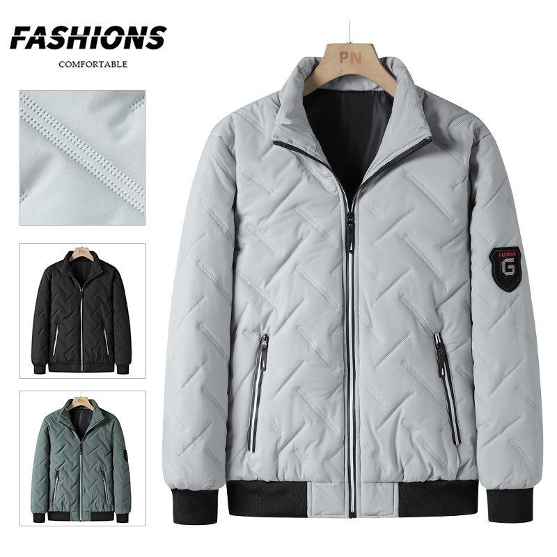 Men's Jacket Autumn and Winter New Men's Cotton-padded Clothes Trendy Short Stand-up Collar Light Cotton Clothes Men's Top