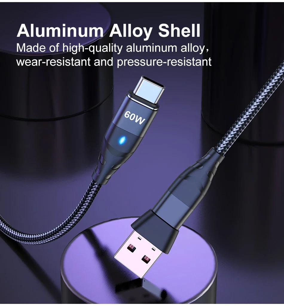 60W Magnetic Charging Cable USB C to Type C Micro Fast Charge Cord for iPhone Samsung with USB A Adapter Magnet Wire