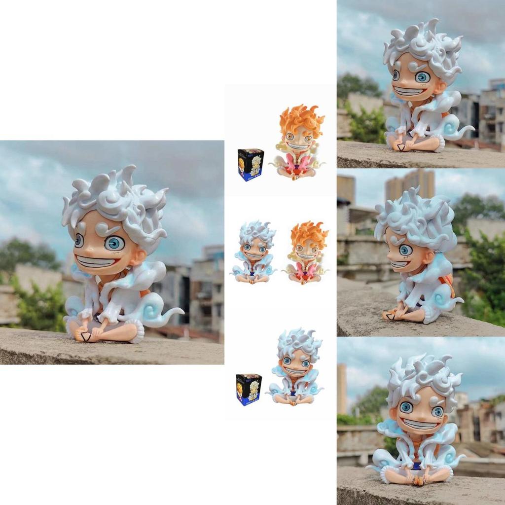 Adorable One Piece Luffy Figurine Sun God Nika Form Pvc Sitting Pose For Enthusiasts