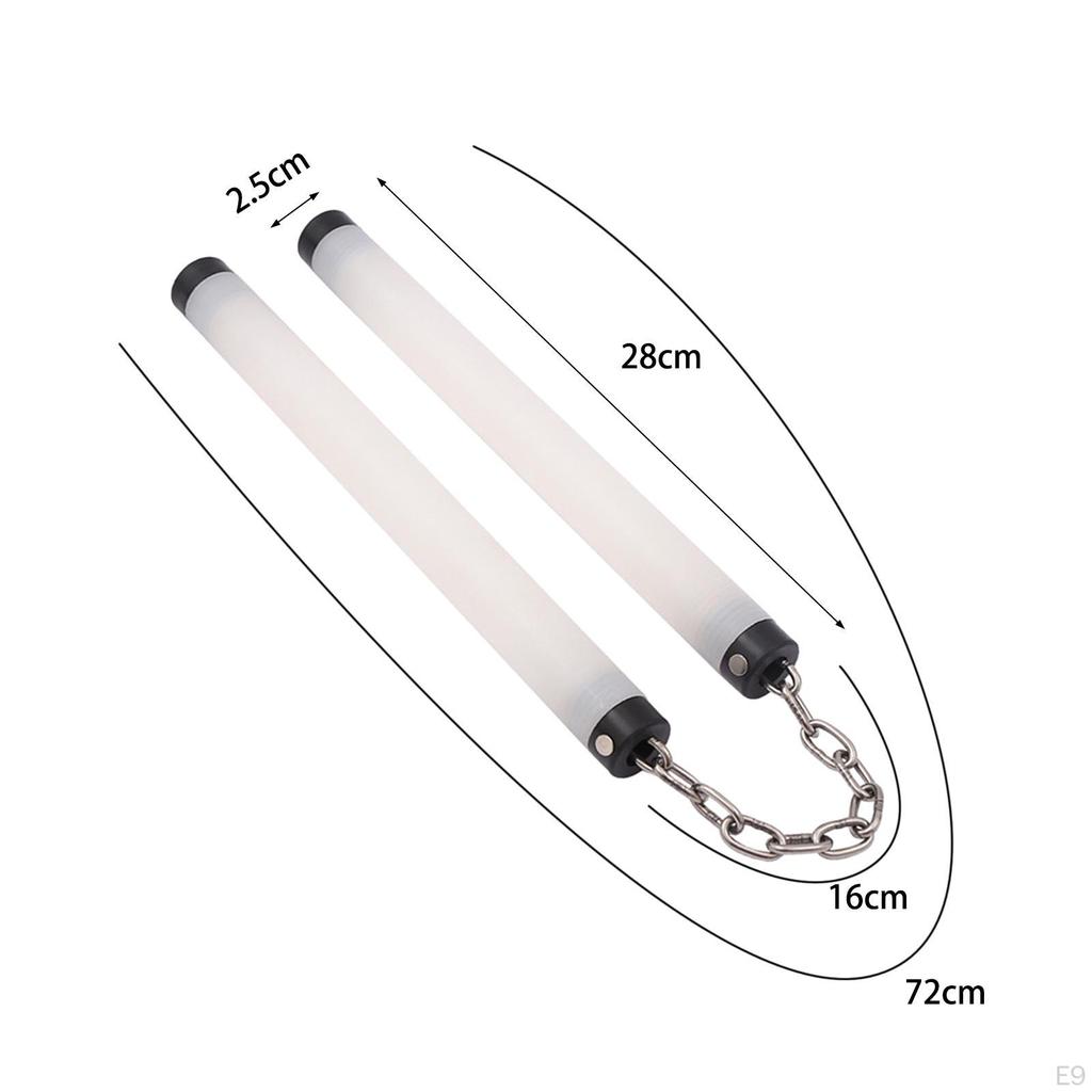 Rozsvěcující Nunchaku Svítící Barevné LED pro Sport Karate Wingchun 28cm 2 světla