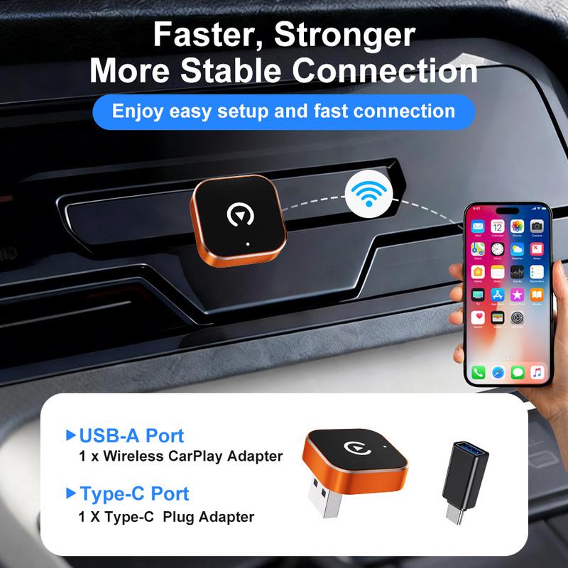 2026 Newest FLIXIVI CarPlay Adapter&Android Auto Adapter Plug and Play for VW Toyota Nissan Ford Benz for Apple & Android Phone