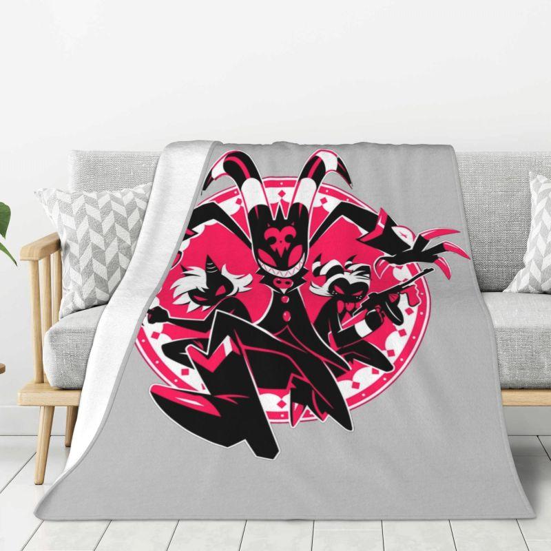 Custom Helluva Boss Black Humor Animated Musical Film Blanket Warm Fleece Soft Flannel Throw Blankets for Bedding Outdoor Autumn