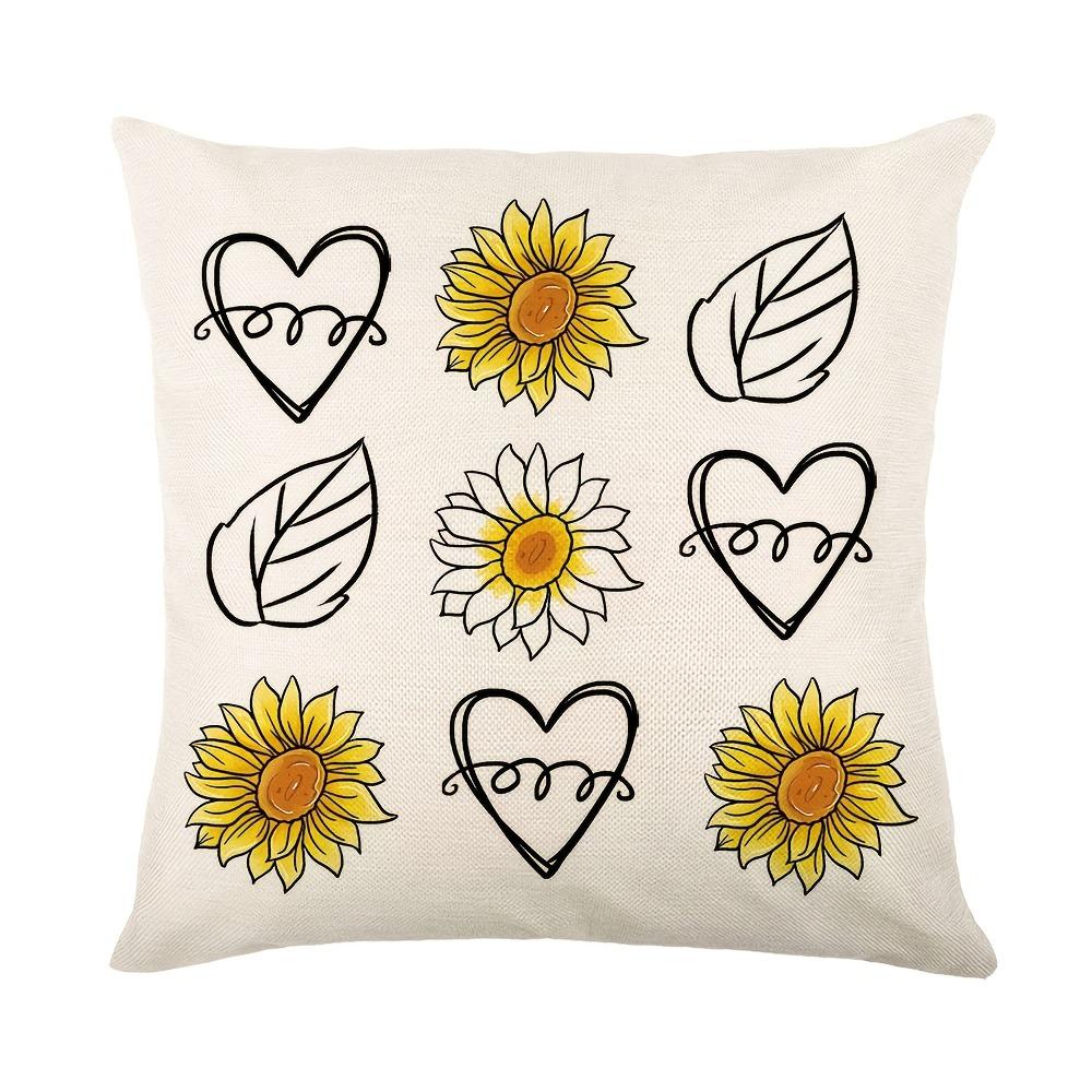 Sunflower Home Pillow Cases - “Home Sweet Home” Sunshine DesignLiving Room Sofa Cushion Cover, Bedroom Room Decoration