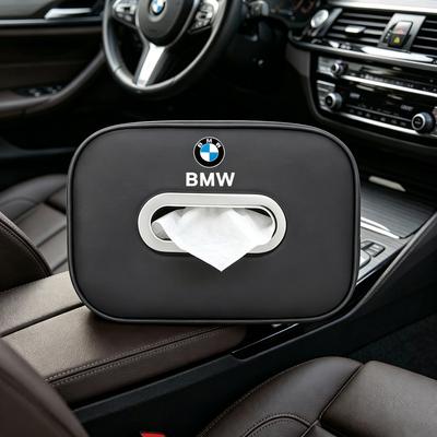 Car Tissue Box Leather Tissue Storage Bag For BMW F30 F10 E90 F20 E46 E60 E70 E39 Kleenex Case Car Interior Accessories Keychain L222