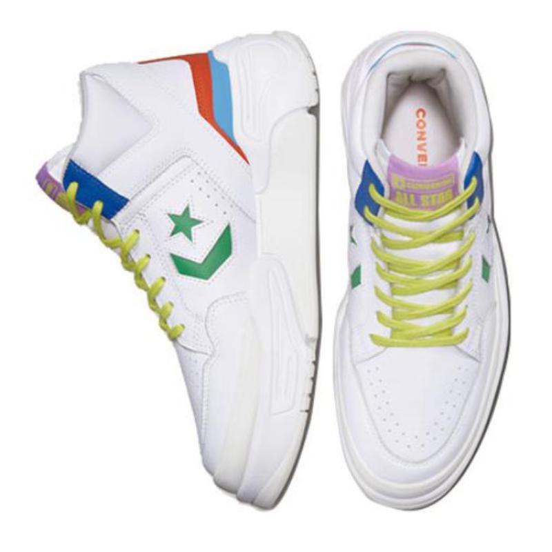 Converse Weapon CX Viva Las Vegas Leather Trendy Mid-Top Vintage Basketball Shoes Unisex White Green