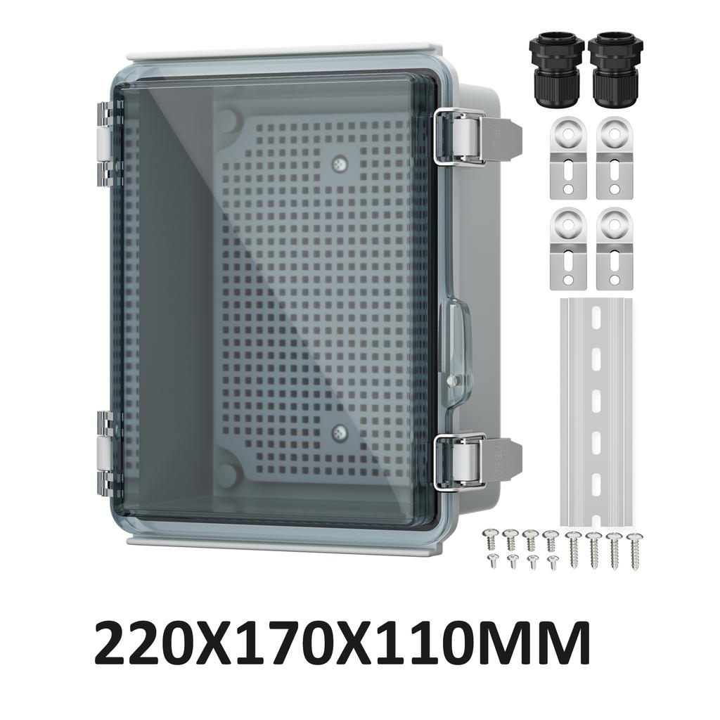 DaierTek Outdoor WiFi Enclosure Weatherproof Locking Outdoor WiFi Box Plastic Waterproof Switch Router Enclosure Box 8.7x6.7x4.3