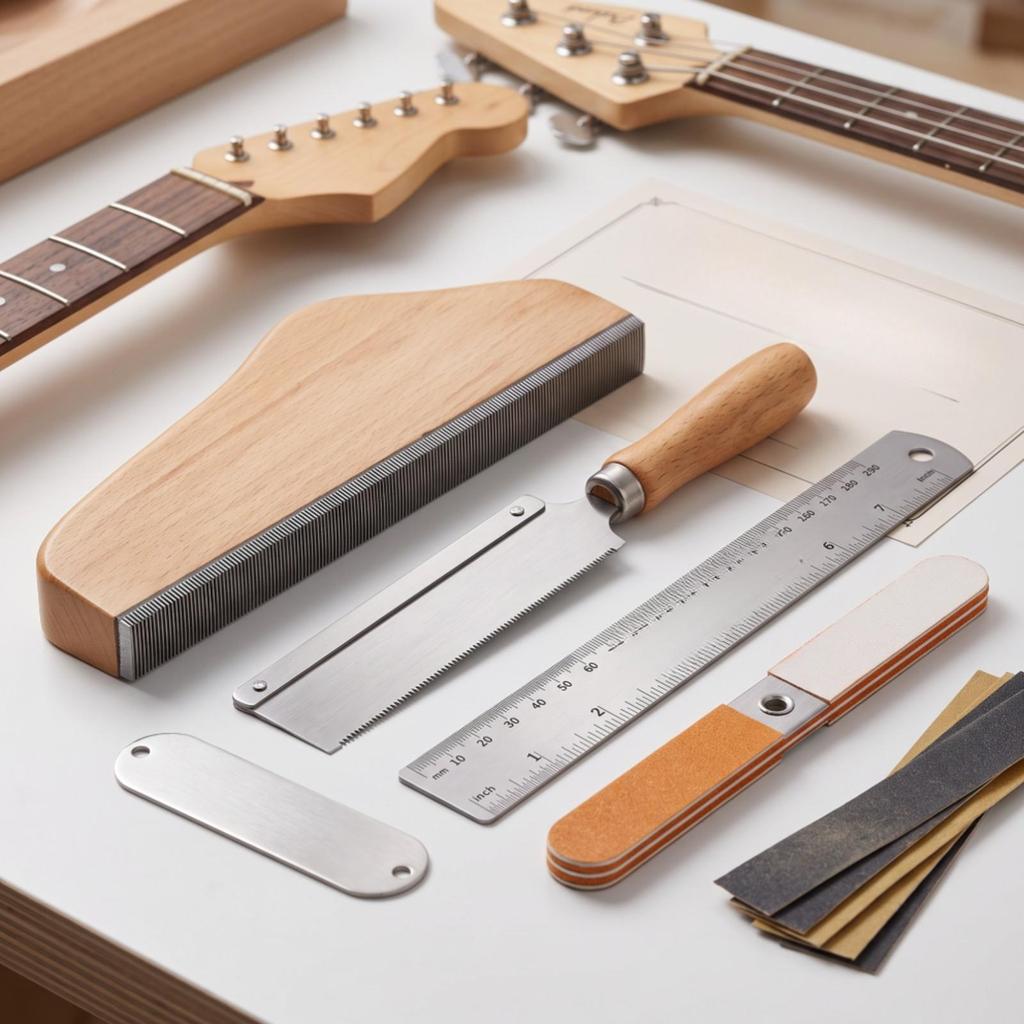 Guitar Fret File with Wooden Handle Professional for Workshop, Luthier