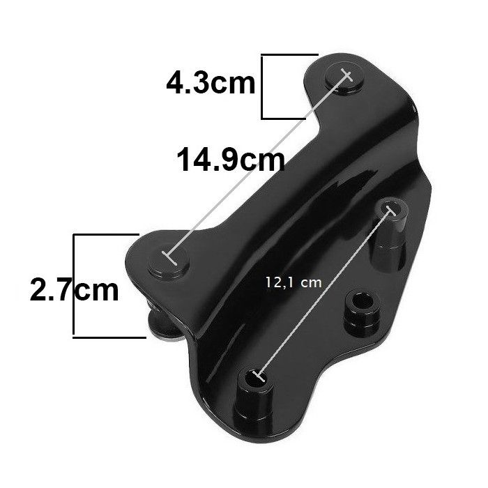 Set: Support de Montage pour bagages compatible avec Harley Davidson Touring 09-13 noir + Kit de Fixation à quatre points
