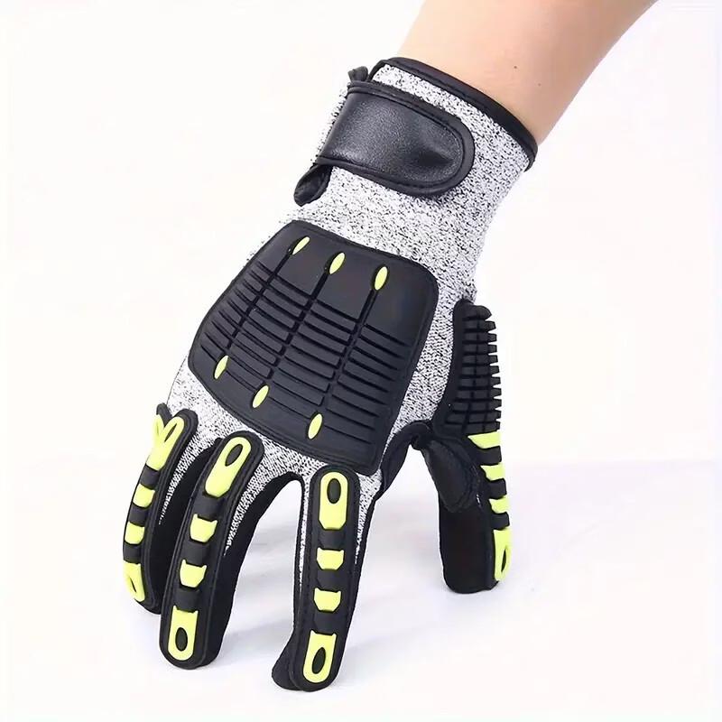 UOSU Level 5 Cut Resistant TPR Mechanical Work Gloves