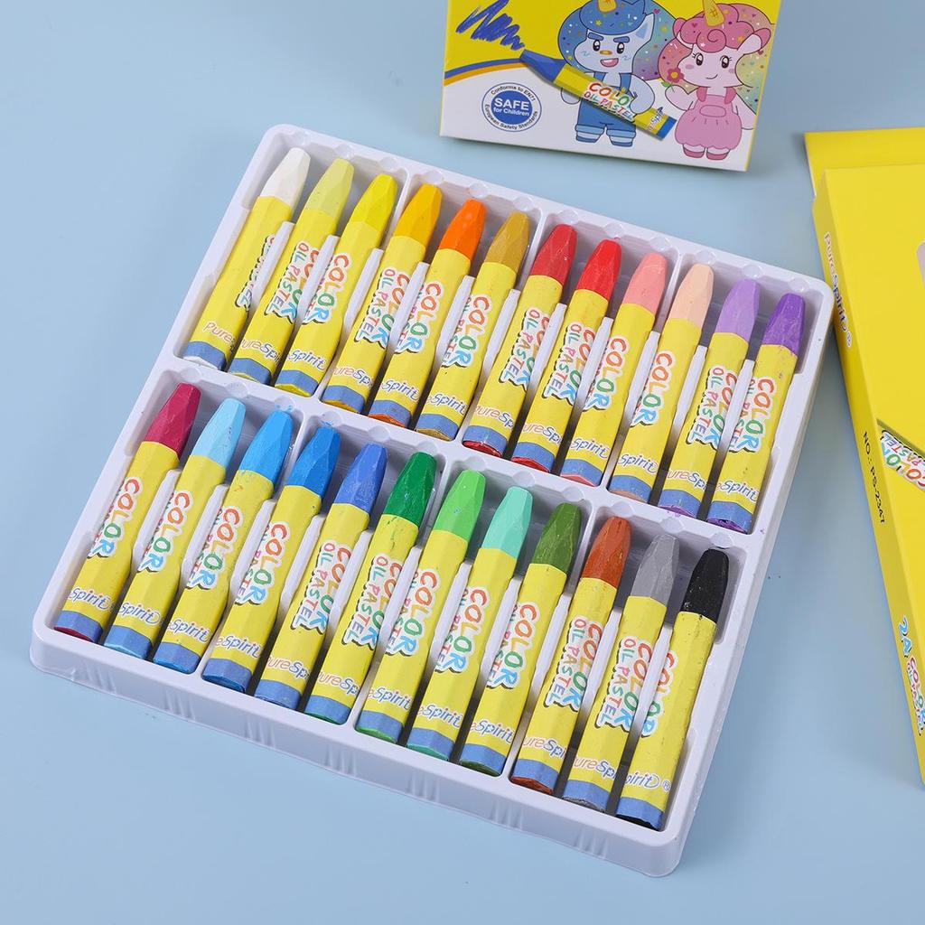 Children's Boxed Oil Pastels - Multi-color Sticks for Art and Doodling, Available in 12 or 24 Colors