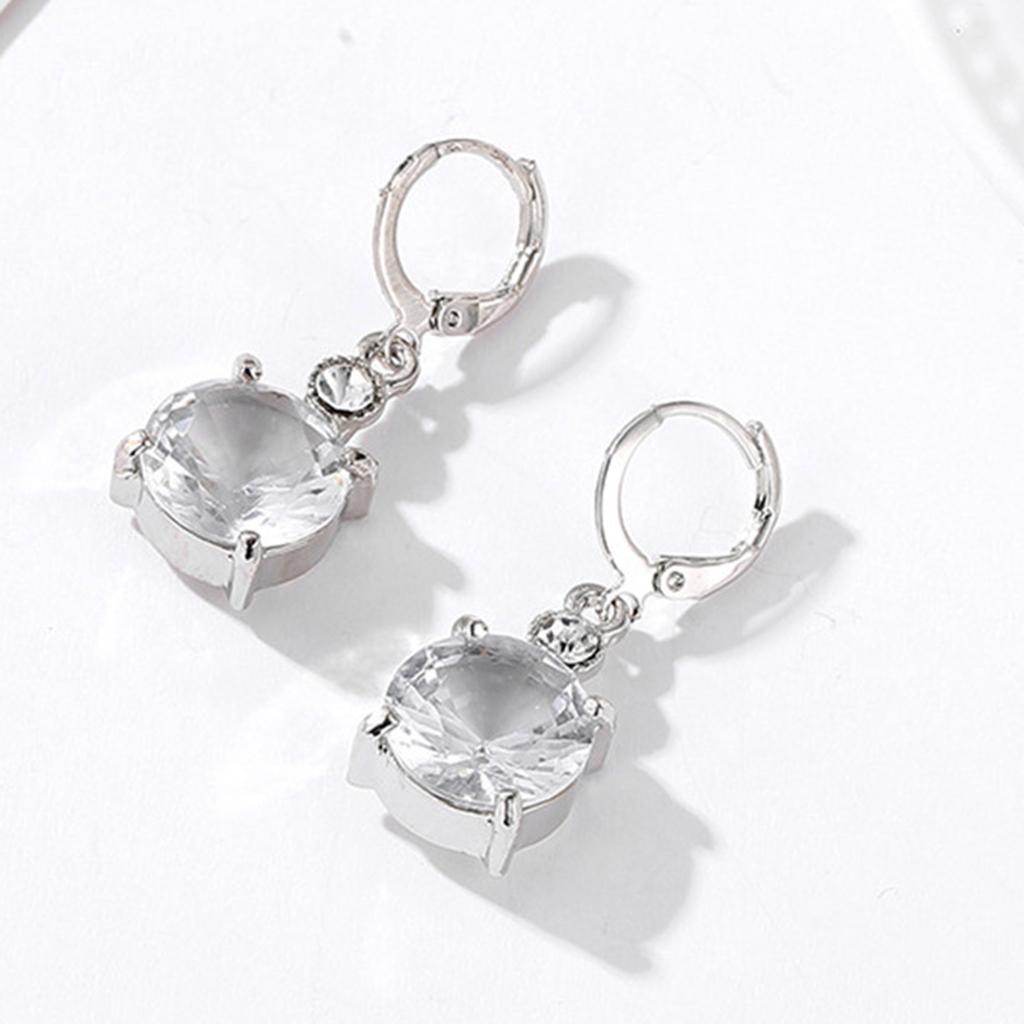 Zircon Crystal Earring Necklace Set Of Modern Style Brewer Round