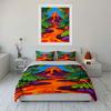 Volcano with Tropical Plants. Bedding Sets Duvet Cover Sets Duvet Covers Pillowcases(1 * Duvet Cover 2 * Pillowcases Without Duvet Insert)