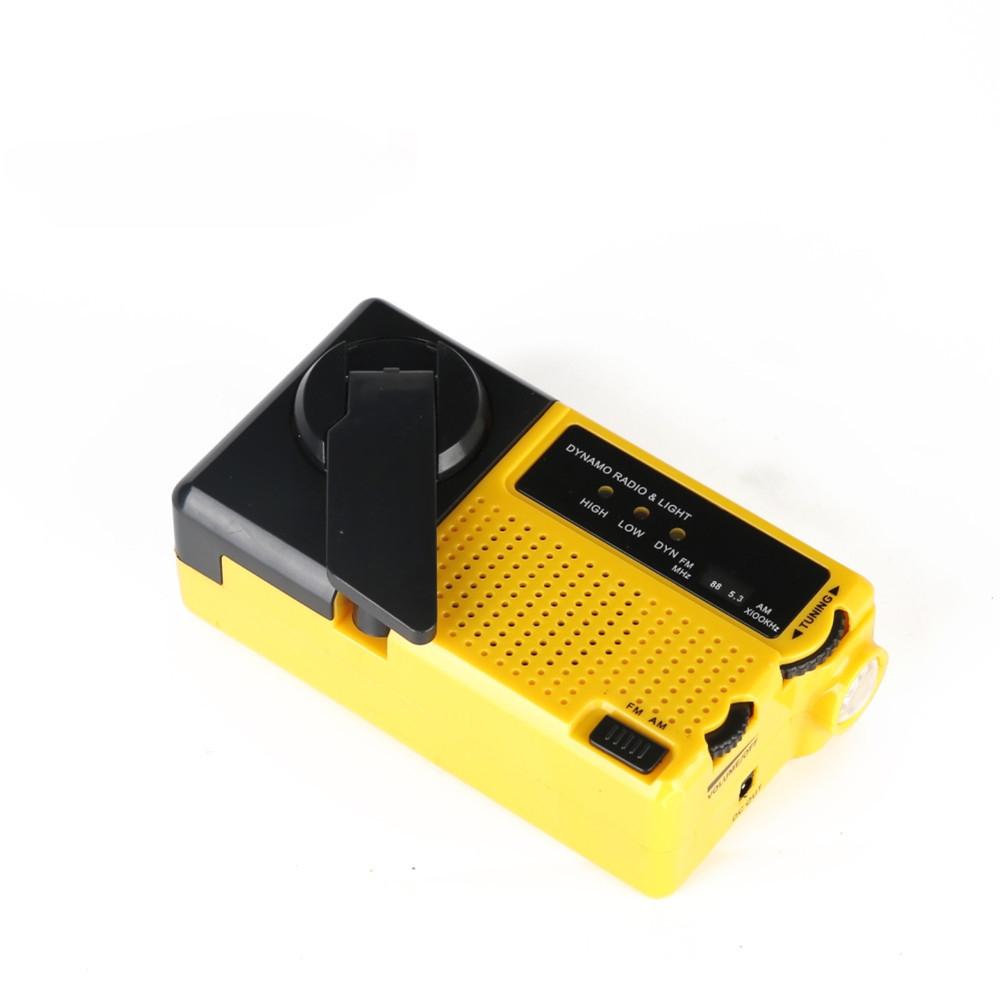 Outdoor Emergency LED Flashlight with Hand-Crank Charging & AM/FM Radio - Portable Survival Radio for Camping/Hurricane