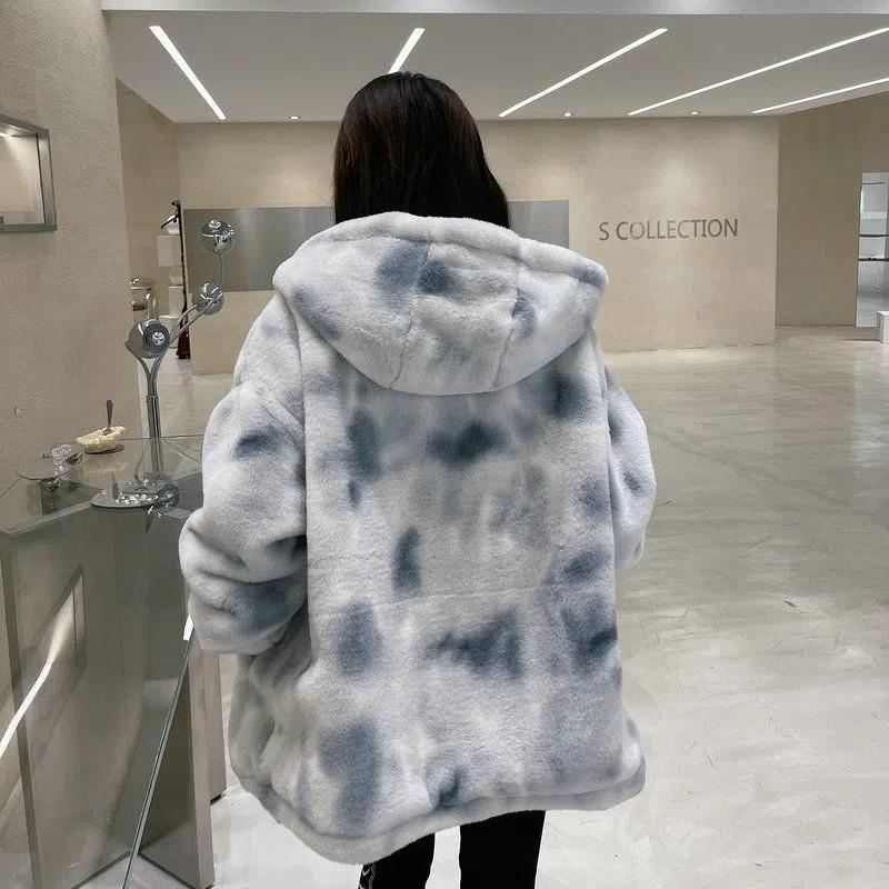 Winter Mao Mao Coat Female Korean Version of Loose Thick Hooded.