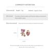 Zinc Alloy Zinc Alloy Needle Zircon Bear Love Earrings for Women High-end Asymmetric Stud Earring Fashionable Versatile Sweet Zircon