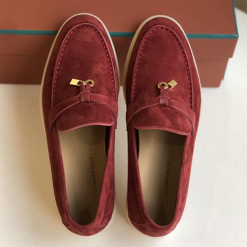 Europeiska & Amerikanska Mockasiner i Kohud - Mjuk Sula Brittisk Stil Slip-on Dam Casual Skor