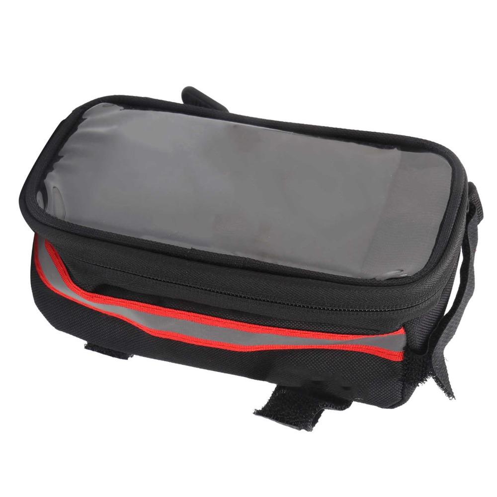 Easy Installation Bicycle Phone Bag Hook and Loop Straps Bike Top Tube Bag  City Bike Use
