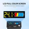 LCD Display Battery Power Monitor with  QC3.0 USB Type C Port for Electric Vehicle Solar Car Lithium Lead Acid Batteries