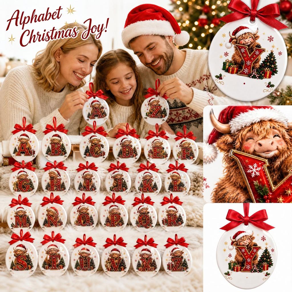 Christmas Animal 26 Letters Hanging Ornaments, Christmas Holiday Decorations