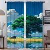 Kitchen Curtains for Camera Beauty Scenery Elegant Room Curtains 2 Pieces Halloween Decoration Living Room Curtain Partition