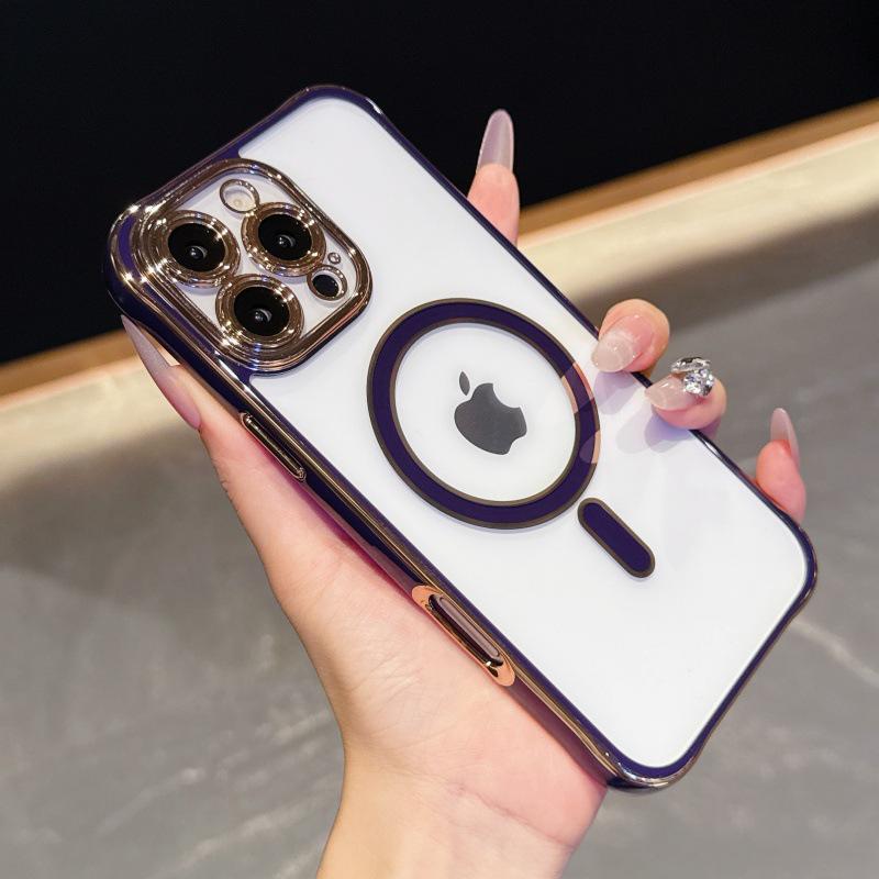 Магнитный двухцветный акриловый чехол iPhone 16e для Apple 15/14, Точные вырезы 15