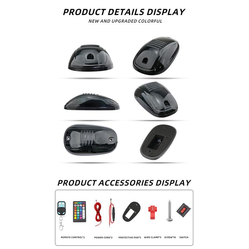 Top Reflective Lights Waterproof Led Cab Lights Roof Lights Roof Marker Lights Cab Light Anti-Scratch Remote Control For Pickup