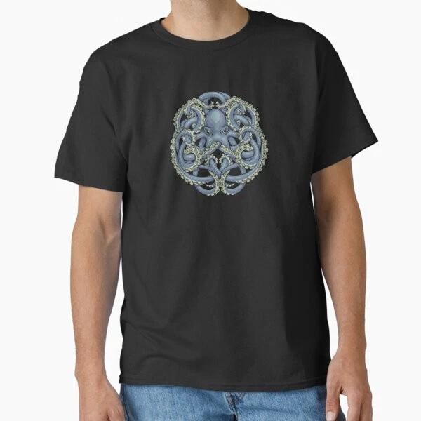 Octopus Emblem Blue Classic Tshirt Made In Usaaus Tshirt S2xl S
