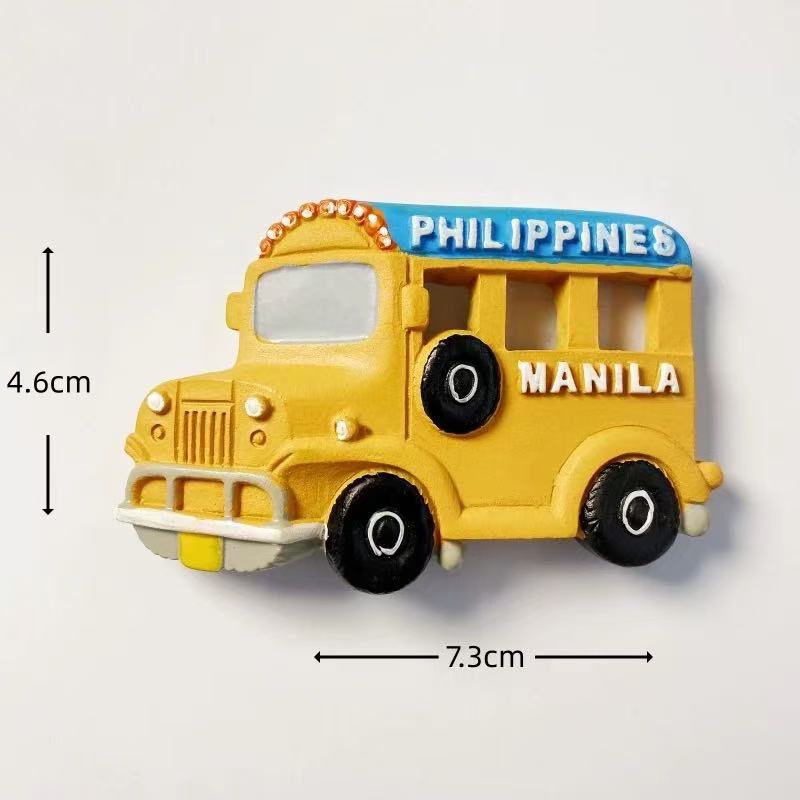 Manila, Philippines Tourism Commemorative Creative 3D Hand drawn Colorful Stunning Car Decoration Magnet Refrigerator Sticker