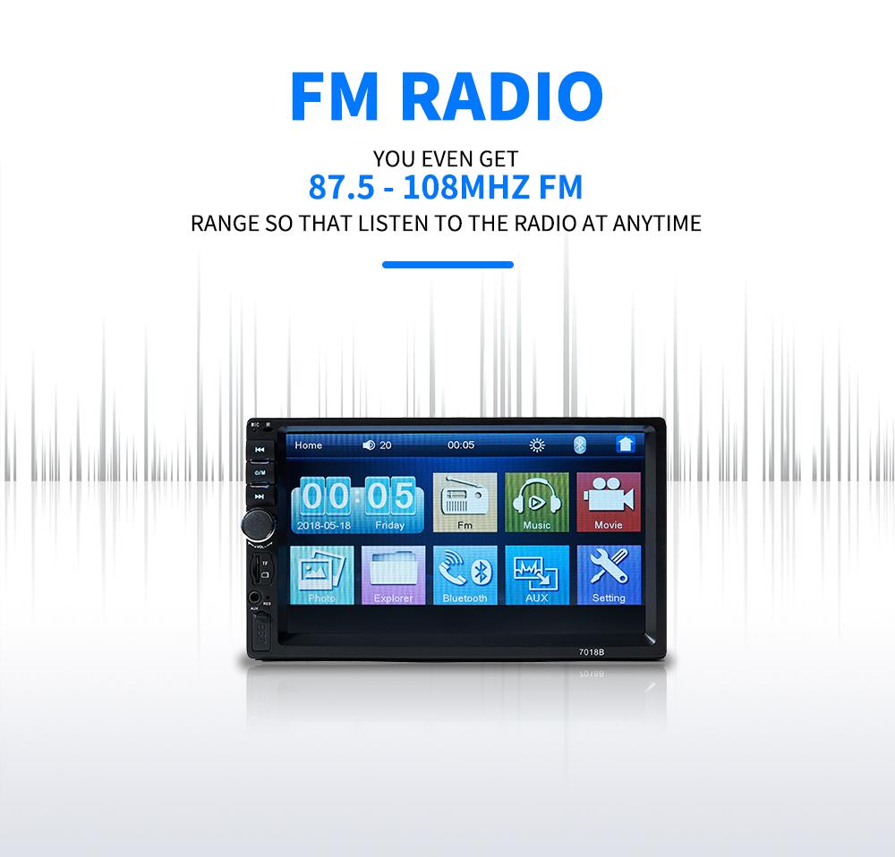 2 Din Car Radio 7 Inch HD Autoradio Multimedia MP5 Player Stereo Bluetooth USB TF FM Toyota Honda or with Rear View  Camera
