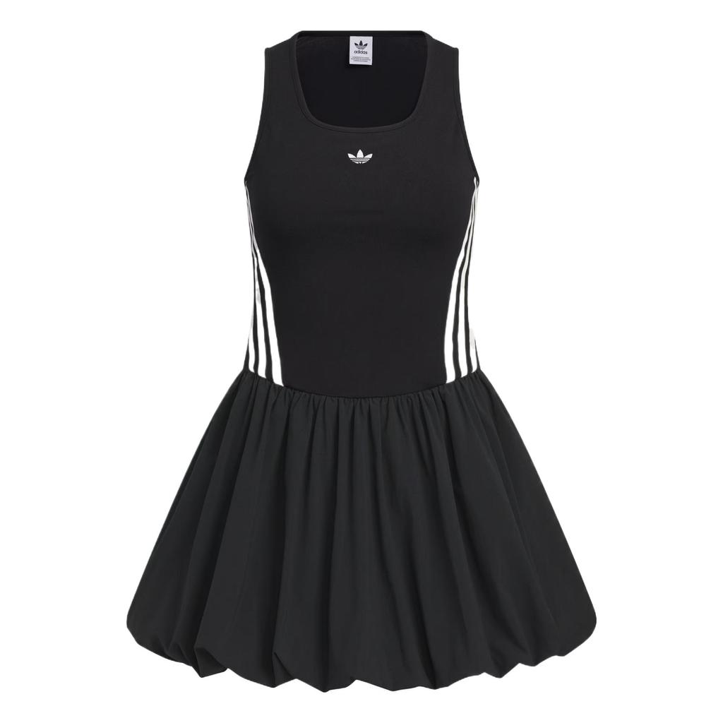 Adidas Originální Bublinkové Šaty Pohodlné Ležérní Jednoduché Všestranné Šaty bez Rukávů Dámské Šaty Černé KE5074