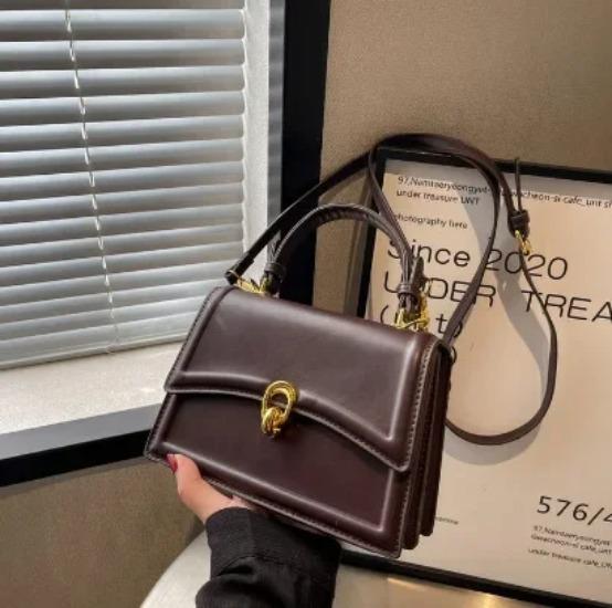 

Маленькая портативная черная квадратная сумка для покупок, универсальная текстурированная сумка через плечо из ПУ, популярная мода