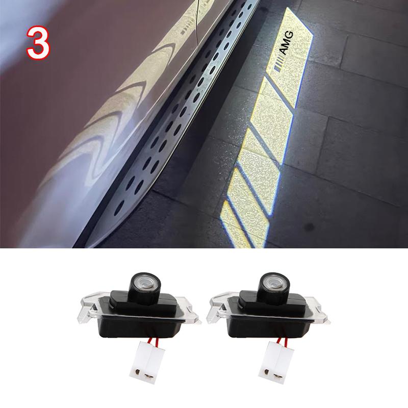 For Benz C E S GLA GLC Class W205 W213 W253 W222 W157 Rearview Mirror Lights HD LED Carpet Lamp Modification Will Never Fade
