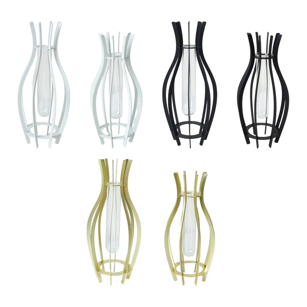 Clear Glass Hydroponic Tube Table Vase Aesthetic Ornament Home Decor Planter for Bookshelf Greenhouse Indoor Living Room Office