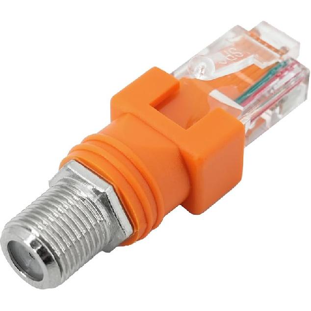 Elecbee RJ45 to F Coax Adapter Connector Female to Male Coaxial Barrel Coupler Adapter Connector Coax Straight Connector 1 Pack